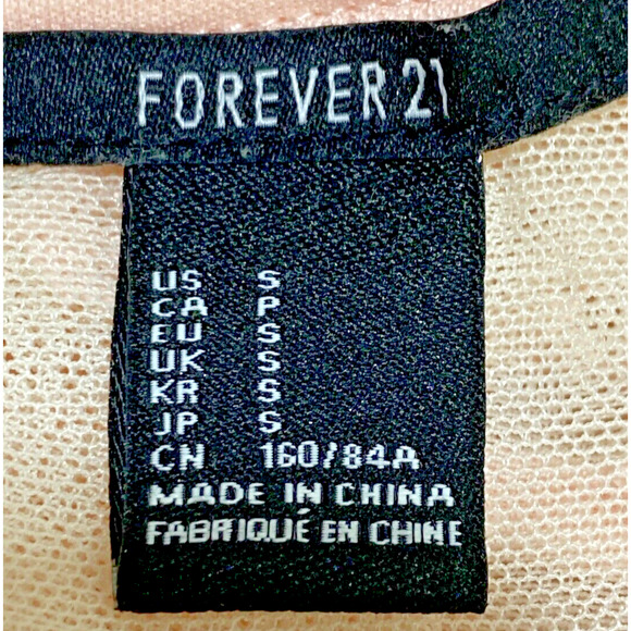 Forever 21 Pink Sheer Lace Top Sleeveless Popover Blouse Sz S Romantic Feminine - Picture 4 of 9